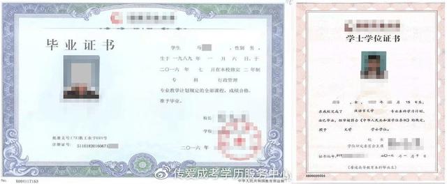 自考本科有学位证书照片